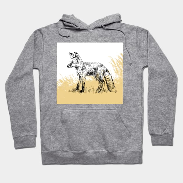 Fox print hoodie shop